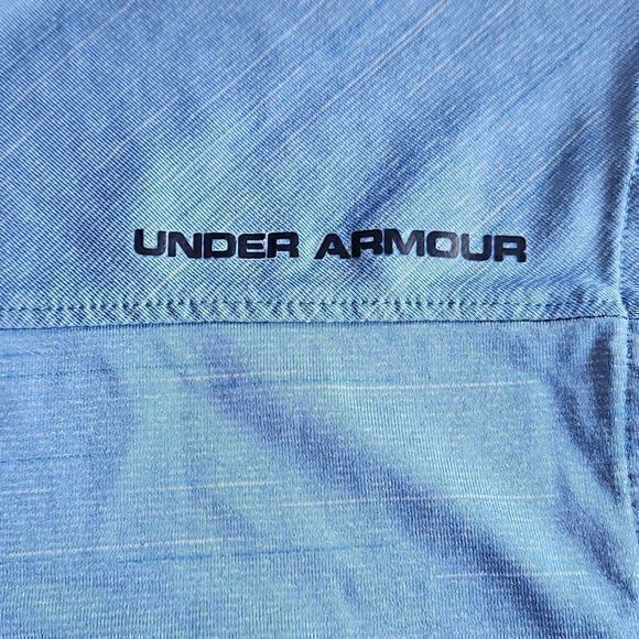 Under Armour Loose Heatgear Blue Polo Short Sleeve Shirt Sz M - Picture 3 of 11